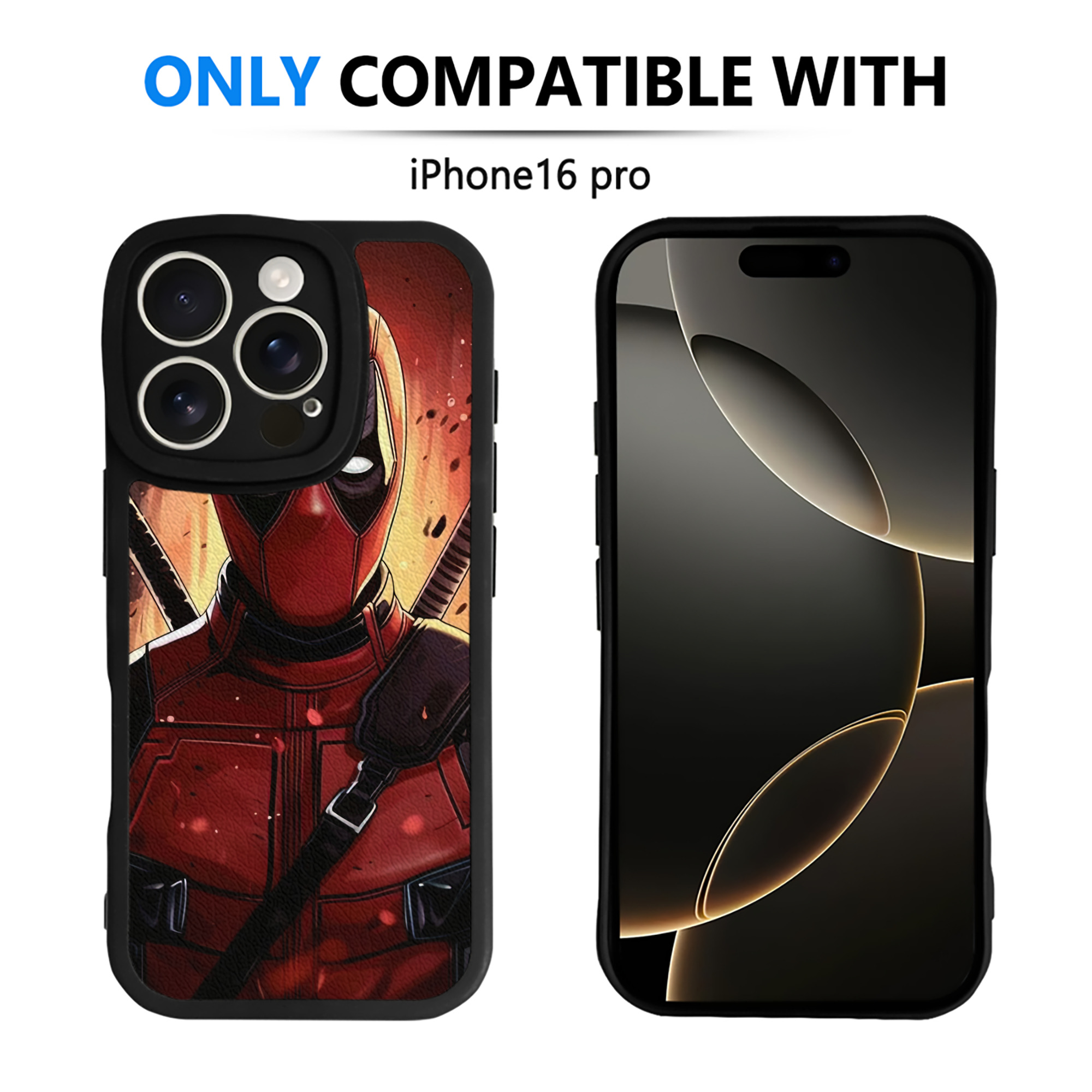 （画像用） Deadpool デッドプール 【iPhone 16シリーズ対応】シリコンスマホケース（レザー調） 材質：シリコン